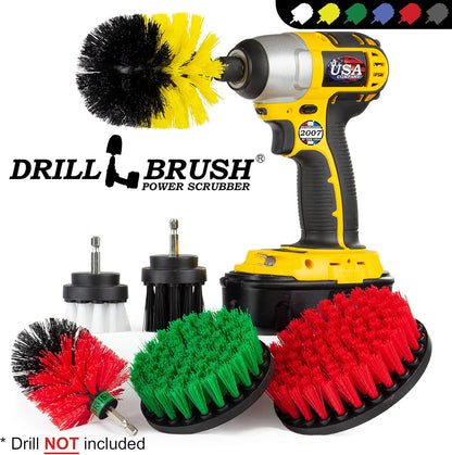 The Ultimate Drill Brush Cleaning Supplies Kit - Bathroom Accessories - Shower Cleaner - Bath Mat - Kitchen Accessories - Grout Cleaner - Dish Brush Set - Stove, Oven, Sink, Outdoor Drill Scrubber