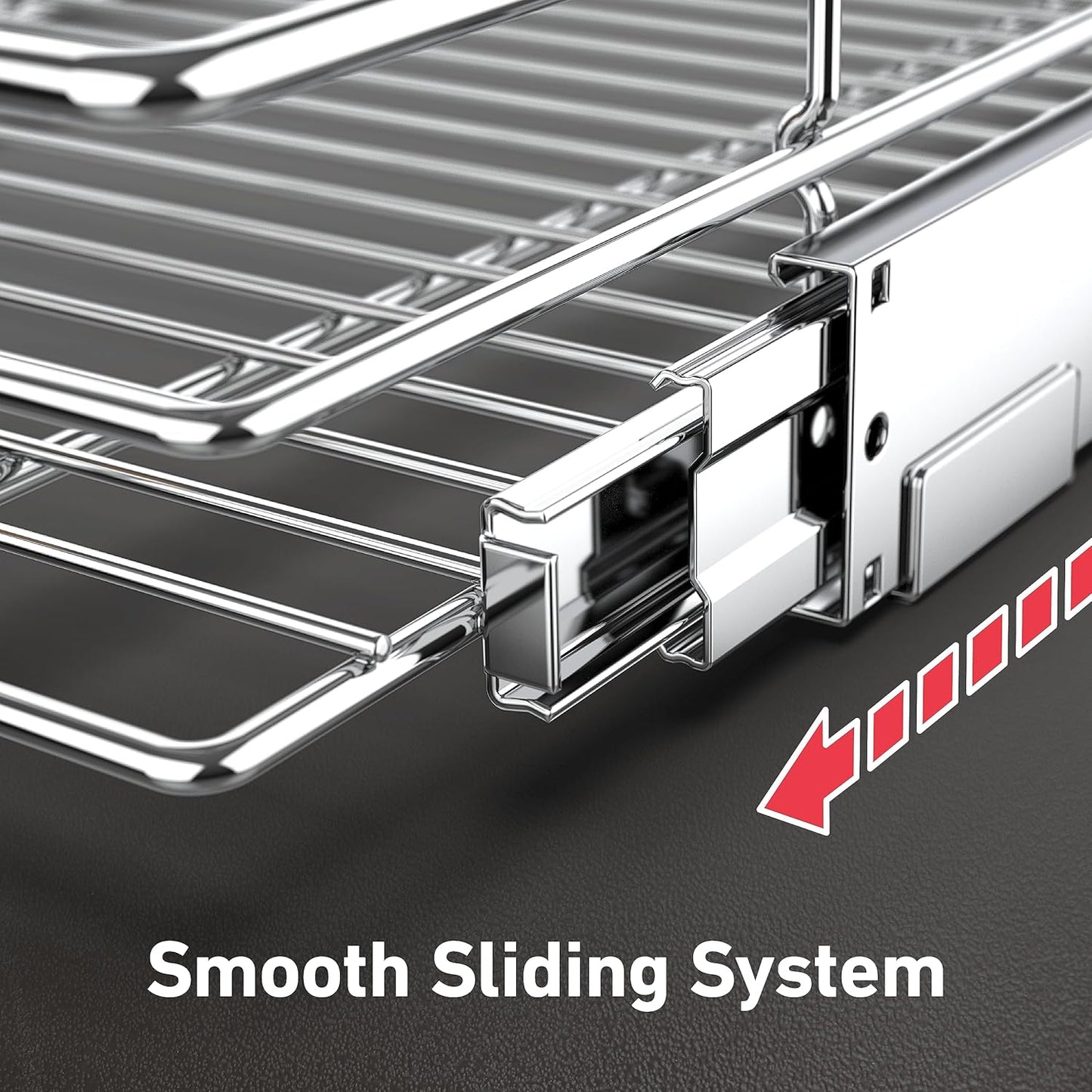 Pull Out Cabinet Organizer(14" W x 21" D), Heavy Duty Slide Out Pantry Shelves, Storage Shelf Drawer Basket for 15-1/4” Cabinet Opening, Pull Shelf Storage for Pots, Chrome