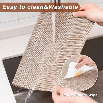 CADONO Placemats Set of 6 Washable Indoor/Outdoor Vinyl Place Mats for Dining Table Durable Non-Slip Heat Resistant PVC Weave Table Mats（Ocean Geode）