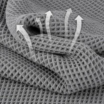 Microfiber Waffle Face Towels, 2 Pieces, Soft, Absorbent, Fast Drying, Lint Free (Gray)