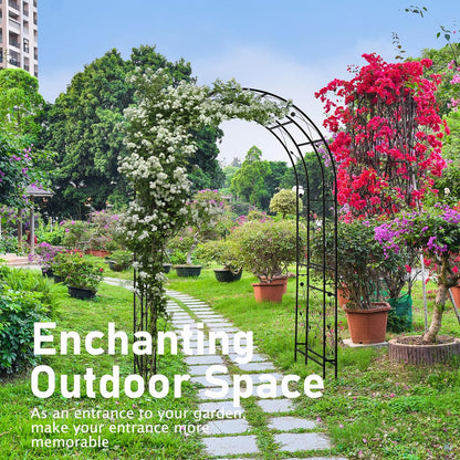 VINGLI Garden Arbor, Arch for Wedding Ceremony Party, Christmas Garden Decor Steel Garden Trellis for Plant Climbing, Pergola for Garden, Backyard, Lawn (Black-59x84)