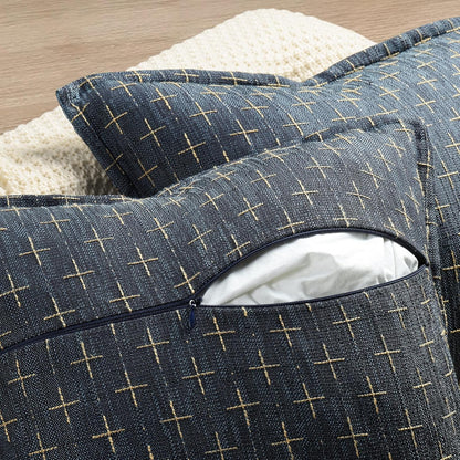 ZWJD Pillow Covers 16x16 Set of 2 Soft Polyester Textured Pillow Covers with Stylish Flange Edge Cozy Farmhouse Throw Pillows for Couch Bed Sofa Living Room