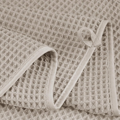 POLYTE Microfiber Oversize Quick Dry Lint Free Bath Towel, 60 x 30 in, 4 Pack (Waffle Weave)