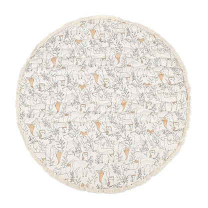 Crane Baby Baby Activity Mat, Woodland Animal Nursery Decor, Reversible Infant Play Mat for Tummy Time and Floor Activities, Infant Play Mat, 40" X 40"