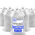 DURASACK Heavy Duty Sand Bags with Tie Strings Empty Woven Polypropylene Sandbags for Flood Control with 1600 Hours of UV Protection, 50 lbs Capacity, 14x26 inches, White, 12000 Count
