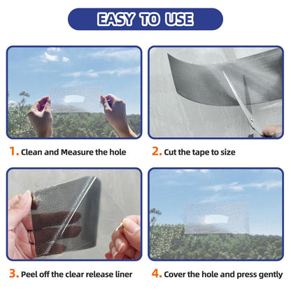 KING MOUNTAIN Black Window Screen Repair Tape,3inX35FT Heavy Duty Screen Repair Kit for Window Screen and Screen Door Tears Holes,Strong Adhesive & Waterproof Window Screen Patch, Weather Resistant