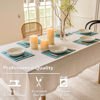 Home Brilliant Teal Placemats Set of 4 Heat Resistant Dining Table Place Mats for Kitchen Table Washable Cloth Placemat, 13 x 19 inches, Peacock