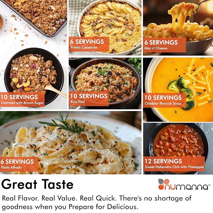 Numanna Family Pack Bucket 3,456 Servings 24-Months Emergency Meal Kit | Easy-to-Prepare, Non-GMO Freeze-Dried Survival Food | Everyday Meals in Resealable Pouches | Made in USA | 25+ Year Shelf Life