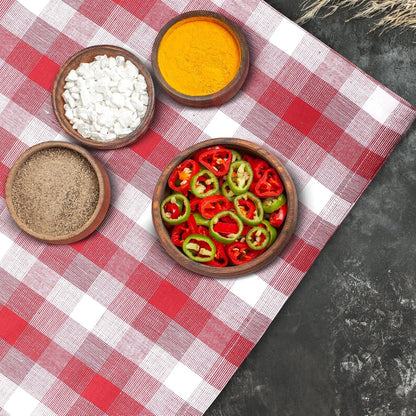 Christmas Kitchen Towels Set of 6 Red/White Checks, Reusable Cotton 20X30 Inches Dish Towel Highly Absorbent Premium Quality Ultra Soft Mitered Corners Kitchen Towels