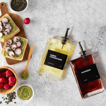 Olive Oil Dispenser for Kitchen, Cooking Oil Dispenser, Oil and Vinegar Dispenser Set, Olive Oil Bottle, Soy sauce dispenser, coffee syrup bottles - 4 pcs, Silver