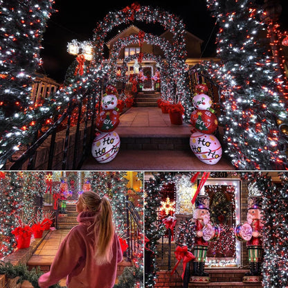 Brizled Red & White Christmas Lights, 33ft 100 LED Christmas String Lights, 5MM Wide Angle Xmas Tree Light Connectable, 120V UL Certified Mini Xmas Light for Indoor Outdoor Tree Room Party, Green Wire