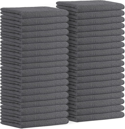 Avalon Towels Microfiber Cleaning Cloths (Value Pack of 36) Size 16" x 16", Highly Absorbent Cleaning Rags, Lint Free Cleaning Towels, Reusable and Washable, Microfiber Towels for Cars (Grey)