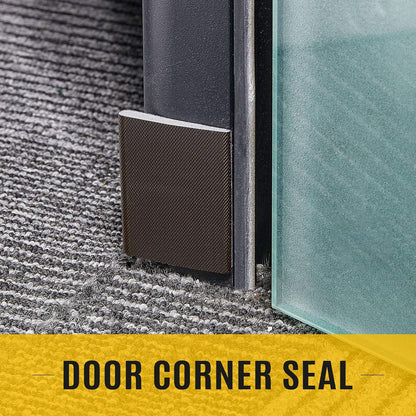 Zonon 16 Pieces Door Corner Seal Weatherstripping Exterior Door Frame Seal Draft Stopper Adhesive Corner Pads for Weather Stripping and Draft Protection (White,Brown)