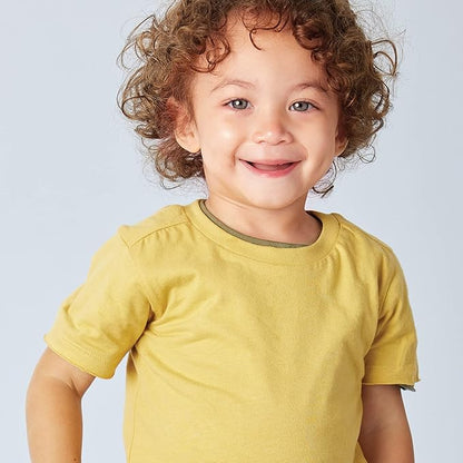 HonestBaby 10-Pack Short Sleeve T-shirts 100% Organic Cotton Baby, Toddler, Little Kids, Boys, Girls, Unisex