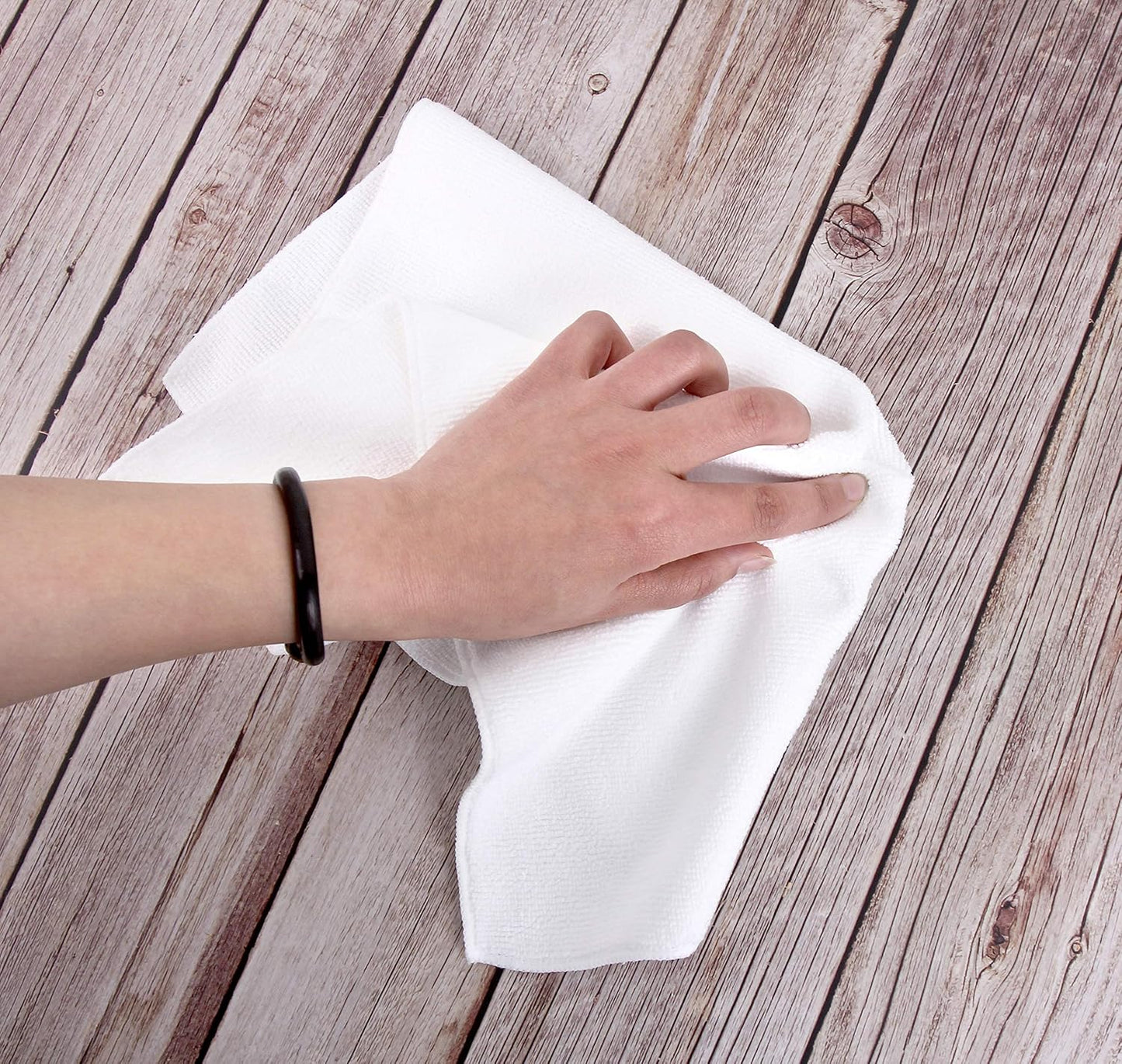 Tricol Clean Professional Extra-Thick Microfiber Cleaning Cloth 12 Pack White (16IN x 16IN, 300GSM, Commercial Grade All-Purpose Microfiber Highly Absorbent, LINT-Free, Streak-Free Cleaning Towels)