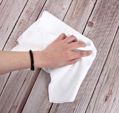 Tricol Clean Professional Extra-Thick Microfiber Cleaning Cloth 12 Pack White (16IN x 16IN, 300GSM, Commercial Grade All-Purpose Microfiber Highly Absorbent, LINT-Free, Streak-Free Cleaning Towels)