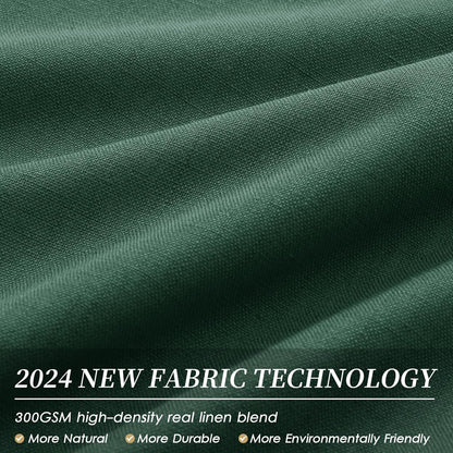 BOODII 100% Blackout Curtains for Bedroom 95 Inch Length 2 Panels Set Room Darkening Linen Curtains Green Black Out Curtain Thermal Insulated for Living Room Window Drapes Back Tab 52x95