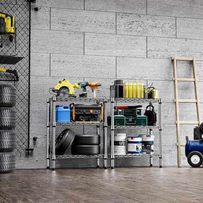 750 lbs 3 Tier Shelf Metal Storage Shelves Wire Rack Closet Organizers for Garage Kitchen Bathroom Laundry Chrome 11.8" D x 25.6" W x 31.5" H