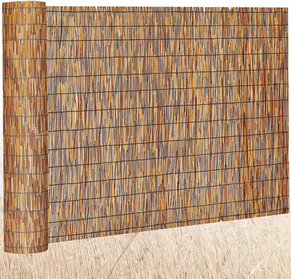 Barydat 1 Pcs 6 x 16.4 ft Bamboo Privacy Screen, Reed Fence Roller Patio Decorative Fences Reed Screen Curtain for Garden Backyard Patio Balconies