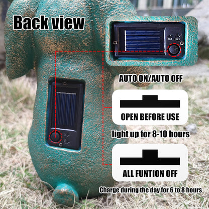 Rabbit Solar Welcome Garden Statues Outdoor Décor-Rabbit Figurines Solar LED Light Lawn Ornaments - Yard Decorations for Patio, Balcony, Backyard -Unique House Warming Gifts for Mom