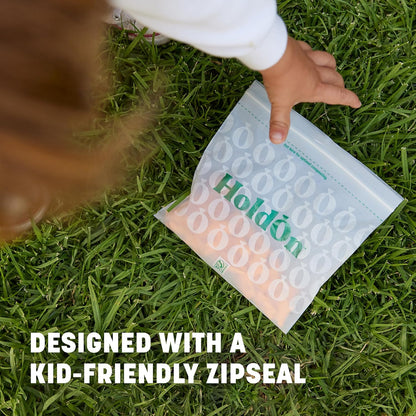 HoldOn Zipseal Sandwich Bags – Compostable, PFOA-Free, BPA-Free, Food-Safe Zip Seal Food Storage Bags With Secure Seal for Home & Travel, Freezer-safe (2-Pack, 200 bags total)