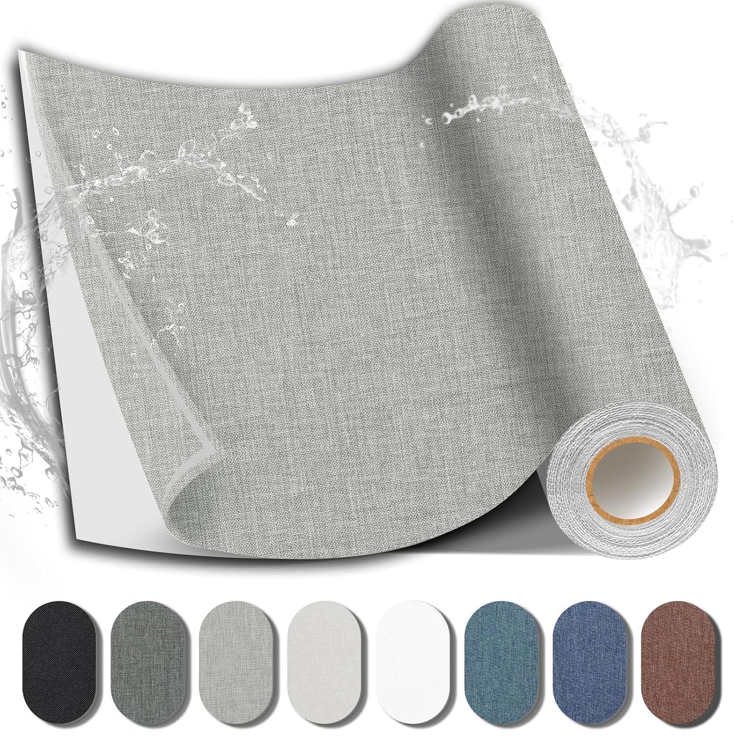 Fabric Repair Patch, 17X158 Inch Fabric Large Repair Tape, Self-Adhesive Patches for Furniture, Sofa, Car Interior, Shoes, Hand Bag, Clothing (Grey, 17X158 Inch)