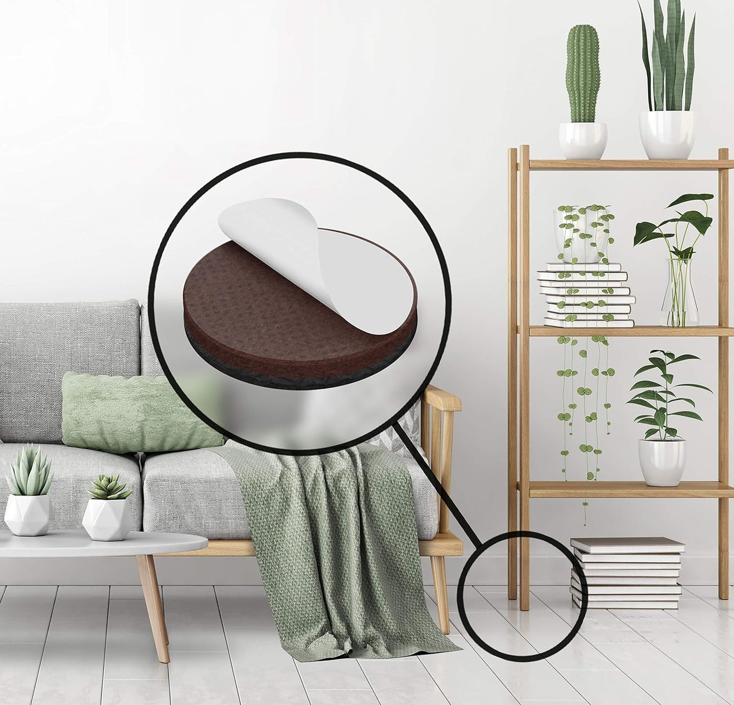 GorillaPads 1 Inch Non-Slip Furniture Pads/Gripper Feet Skids (Set of 32) Self Adhesive Rubber Floor Protectors, Round, Black, CB147-32