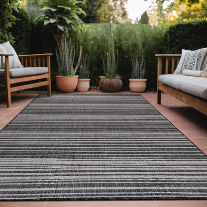 Stripe Outdoor Rug 9x12 Washable Outside Carpet for Indoor Patio Porch Waterproof Easy Cleaning Non Shedding Area Rugs Dark Gray 9 x 12