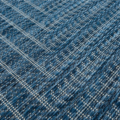 Adiva Rugs Outdoor Indoor Area Rug, Weather Resistant, Easy to Clean, Stain Resistant Floor Mat for Dining Room, Backyard, Deck, Patio (Azure Denim Blue, 6' X 9')