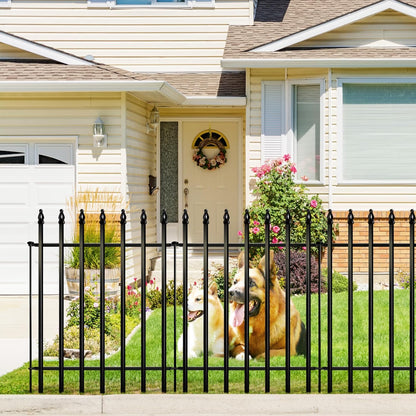 Metal Decorative Garden Fence 36" Wide x 28" High (5 Panels, Total Length 11.6 feet), Metal Border Folding Fence, Landscape Fencing Dog Fence Pet Fence for Flower Bed, Yard, Animal Barrier