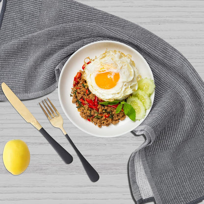 Homaxy Premium Kitchen Towels(18”x 28”, 6 Pack), Large Cotton Kitchen Hand Towels, Flat and Terry Dish Towels, 380 GSM Highly Absorbent Tea Towel Set with Hanging Loop, Multicolor