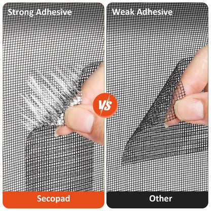 Black Screen Repair Tape, 2" X 180" (15FT) Window Screen Door Repair Kit, Strong Adhesive Fiberglass Patch Tape Mesh