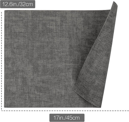 SUEH DESIGN Faux Leather Placemats Set of 6, Wipeable Place Mats Heat Resistant Table Mats Waterproof Dining Table Placemats for Indoor Outdoor Kitchen Dining Table