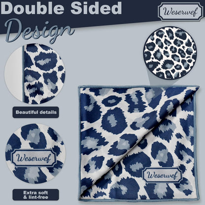 WESERWEF Design Microfiber Glasses Cleaning Cloth – Premium Cleaning Cloth for Eyeglasses, Screens, Tablets, Cameras & Lenses, 12" x 12", Ultra-Soft & Scratch-Free (Leo)