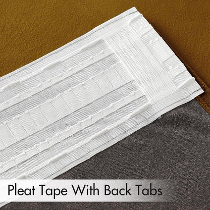 MIULEE Gold Velvet Curtains 90 inches 2 Panels - Luxury Room Darkening Window Drapes for Bedroom Living Room Thermal Insulated Super Soft Blackout, Back Tab Rod Pocket Pinch Pleated, W52 x L90