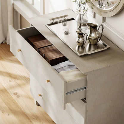 WAMPAT Dresser with 6 Drawers for Bedroom, 70.8" Wide Wooden Chest of Drawers, Modern Closet Storage Organizer Dressers with Solid Wood Legs for Living Room, Children's Room, Nursery, Beige