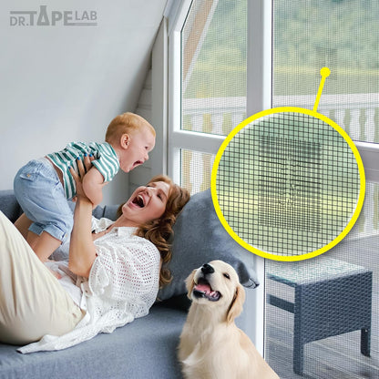 Black Window Screen Repair Tape, 2 in X 8.5 FT, Screen Repair Kit for Windows or Doors, Strong Adhesive Patch Kit Fiberglass Mesh Tape