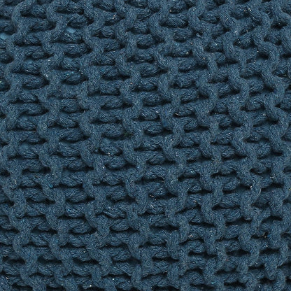 REDEARTH Round Pouf Bean Bag Ottoman - Foot Stool Hand Knitted - Home Decor Pouffe Stuffed - Cable Boho Poof Beanbag Footrest for Living Room - Nursery - Bedroom - Patio (19.5"x19.5"x14") - Teal