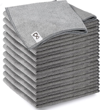 Microfiber Cleaning Cloth 12 Pack, 12.6 x 12.6 inch Microfiber Towels for Cars, High Performance Ultra Absorbent Car Washing Cloth, Lint Free Streak Free Cleaning Rags, 1200 Washes