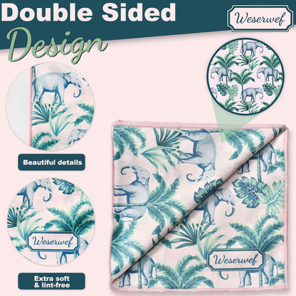 WESERWEF Design Microfiber Glasses Cleaning Cloth – Premium Cleaning Cloth for Eyeglasses, Screens, Tablets, Cameras & Lenses, 12" x 12", Ultra-Soft & Scratch-Free (Elephant)