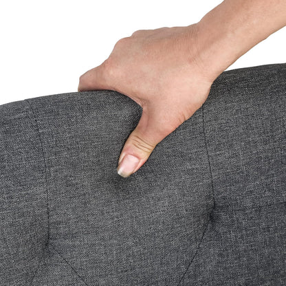 Joveco Storage Ottoman Linen Tufted Bench with Rivet, Rectangular Footrest Stool Coffee Table Seat for Living Room Bedroom, Grey