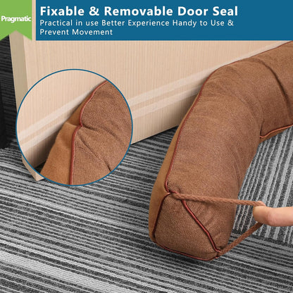 Triangle Under Door Draft Stopper 32 inch Weighted Draft Blocker Bottom Seal Noise Air Guard for Doors and Windows, Brown