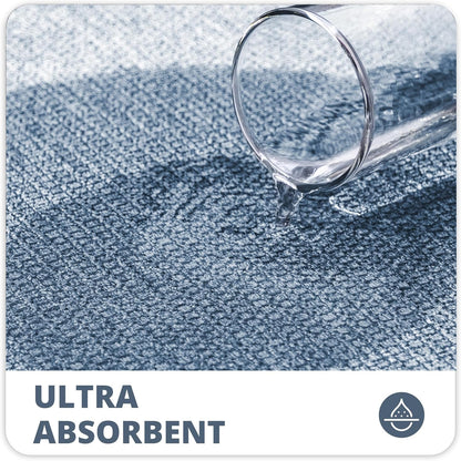 Bathroom Rugs Set 2 Pieces,Thin Bathroom Mats,Toilet Rugs,Quick Dry,Non-Slip,Machine Washable,Low Pile,Absorbent Bath Mats,Shower,Sink,Home Decor Accessories.Blue,1'5"x2'3"+1'8"x2" U Shape