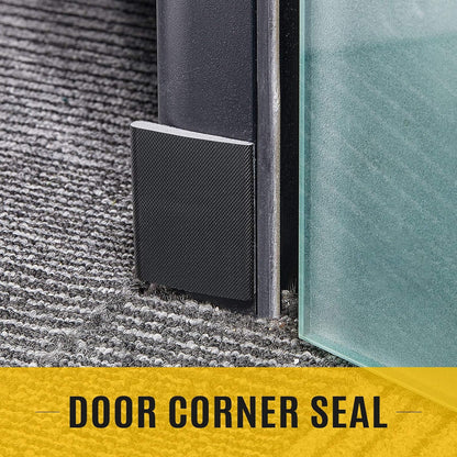 Zonon 16-Piece Door Corner Seal Weatherstripping Exterior Draft Stopper Adhesive Corner Seal Pads for Weather Stripping and Draft Protection (Black,White)