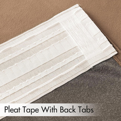 MIULEE Blush Beige Velvet Curtains 90 inches 2 Panels - Luxury Room Darkening Window Drapes for Bedroom Living Room Thermal Insulated Super Soft Blackout, Back Tab Rod Pocket Pinch Pleated, W52 x L90