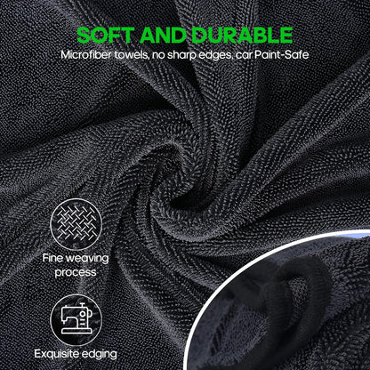 PBHEPJ 4 Pack Microfiber Towels (36"x 24") Extra Large Ultra Absorbent Drying Towel for Cars and Trucks, Without Streaks, Scratches, or Water Spots