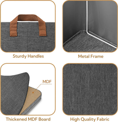 GRANNY SAYS Storage Baskets for Shelves, Closet Organizer Bins, Clothes Storage Bins with Metal Frame, Large Baskets for Organizing and Storage, Collapsible, Dark Gray, 2-Pack