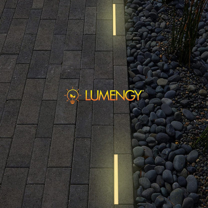 LUMENGY Paver Light Slim 0.5x12 Inch (0.55 x 11.8) Glare-Free Steel Lighting for Pavers, Brick, Walls, Driveways, Walkways & Pathways, 2700K Warm White, Waterproof, Drive-Over, Weird 12V AC/DC