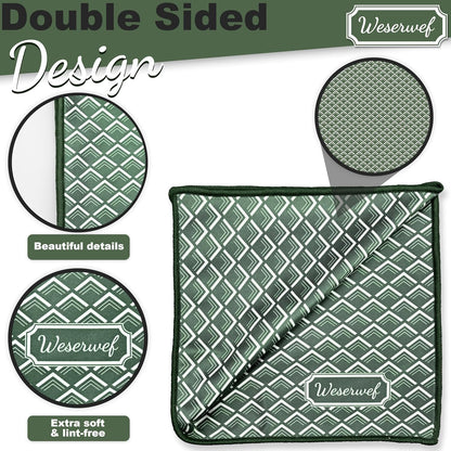 WESERWEF Design Microfiber Glasses Cleaning Cloth – Premium Cleaning Cloth for Eyeglasses, Screens, Tablets, Cameras & Lenses, 12" x 12", Ultra-Soft & Scratch-Free (Wave)