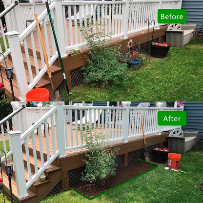 Landscape Edging Border 33 FT 2 Inch Tall with 60 Spikes, Plastic Edging for Landscaping, Garden Edging Border， Flower Bed, Paver and Lawn Edging Border, Green